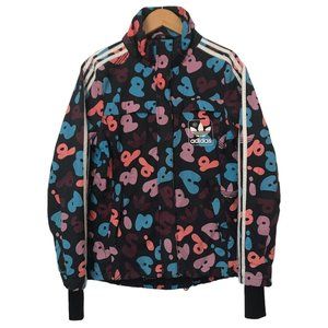 Adidas Trefoil Bubble Spellout Allover Print Black Track Running Jacket Small
